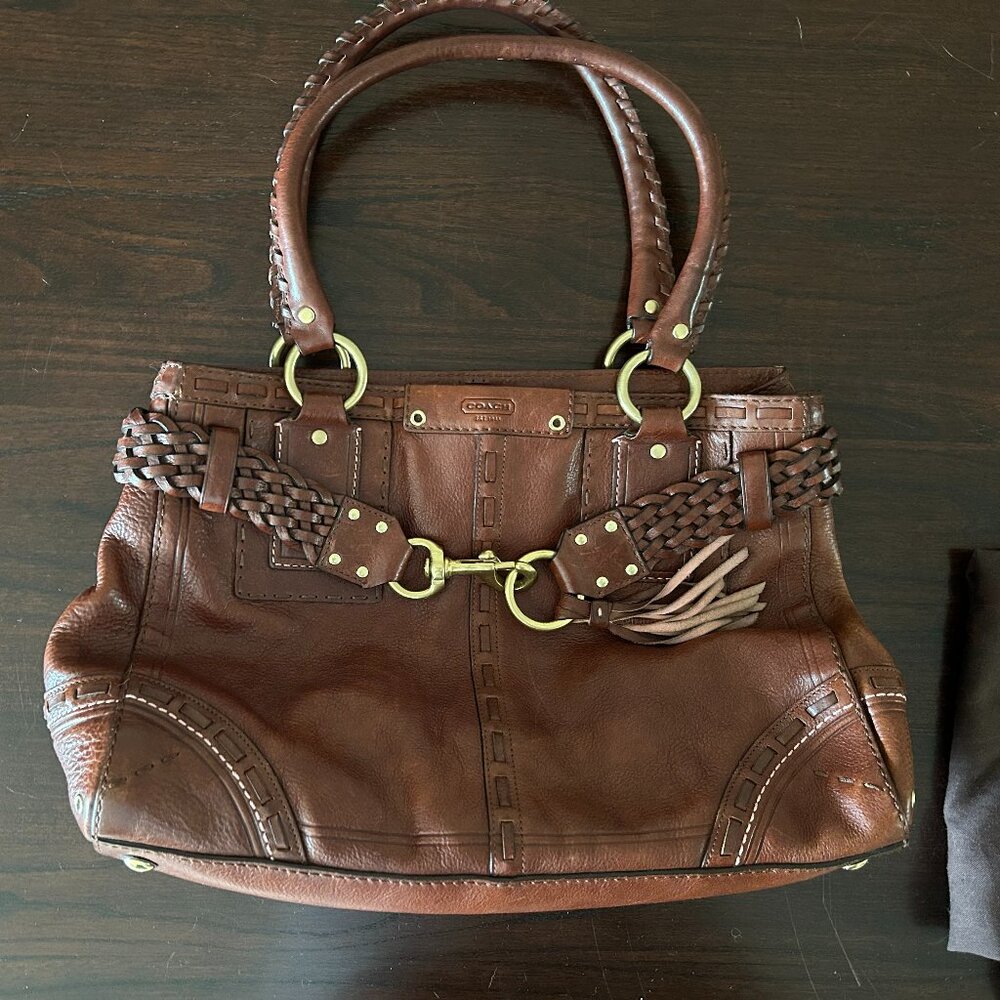 Coach Hamptons limited edition large braided carryall - brown